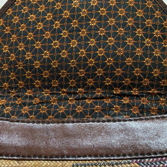 70s Vintage Basket Weaved & Leather Trim Handbag - Picture 7 of 9